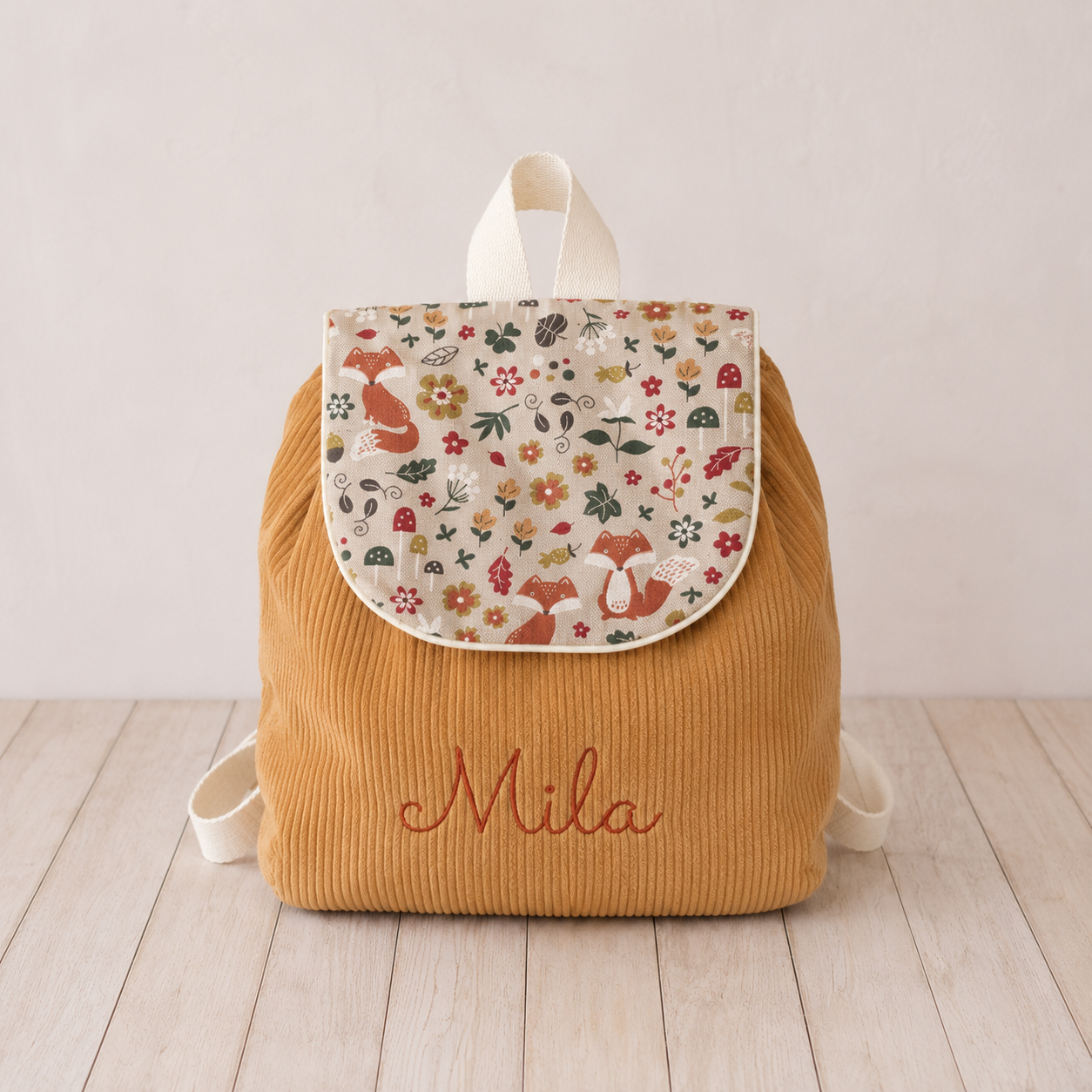 Sac à dos à dos enfant personnalisable - Camel