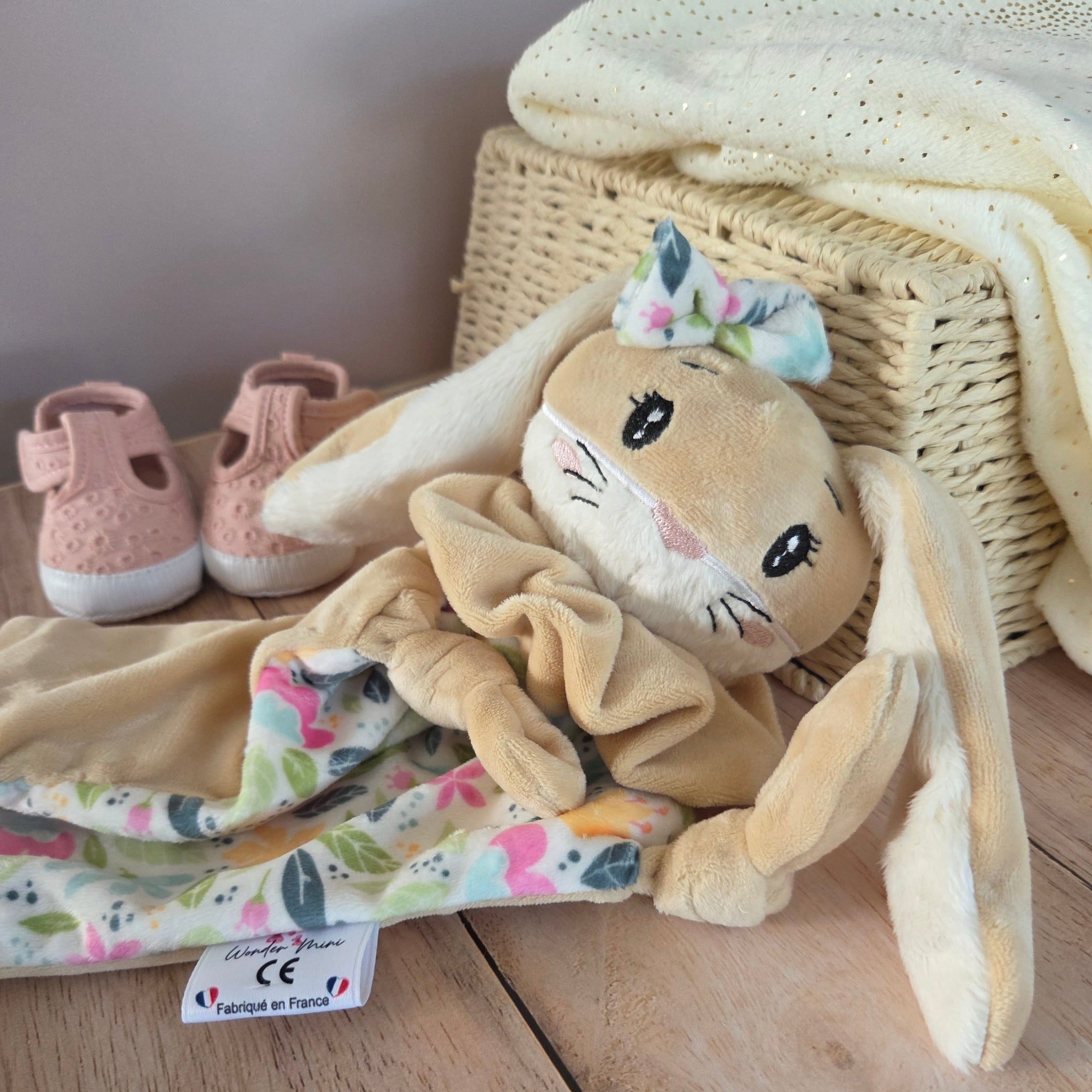 Doudou Lapin Beige Personnalisé