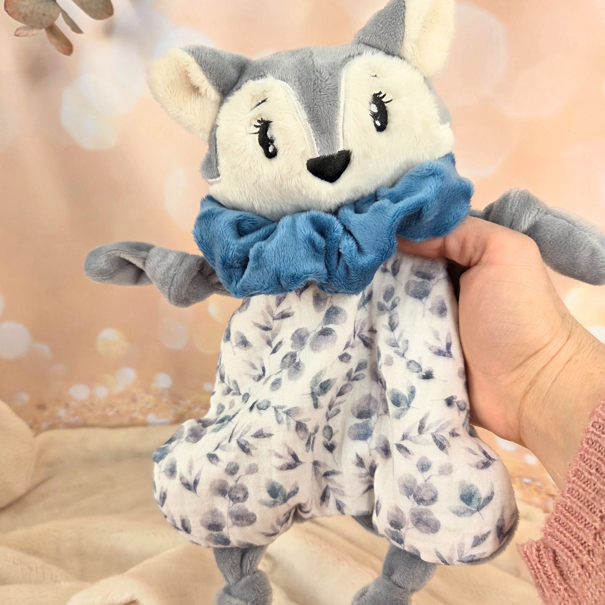 Doudou Loup Gris Personnalisé