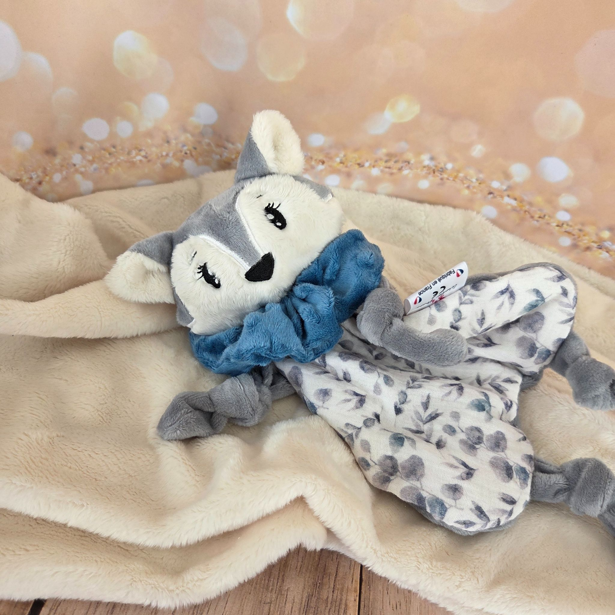 Doudou Loup Gris Personnalisé