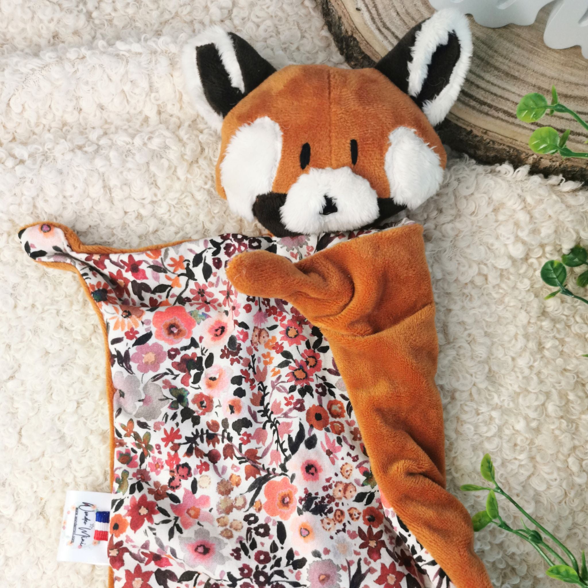 Doudou Panda Roux Personnalisable