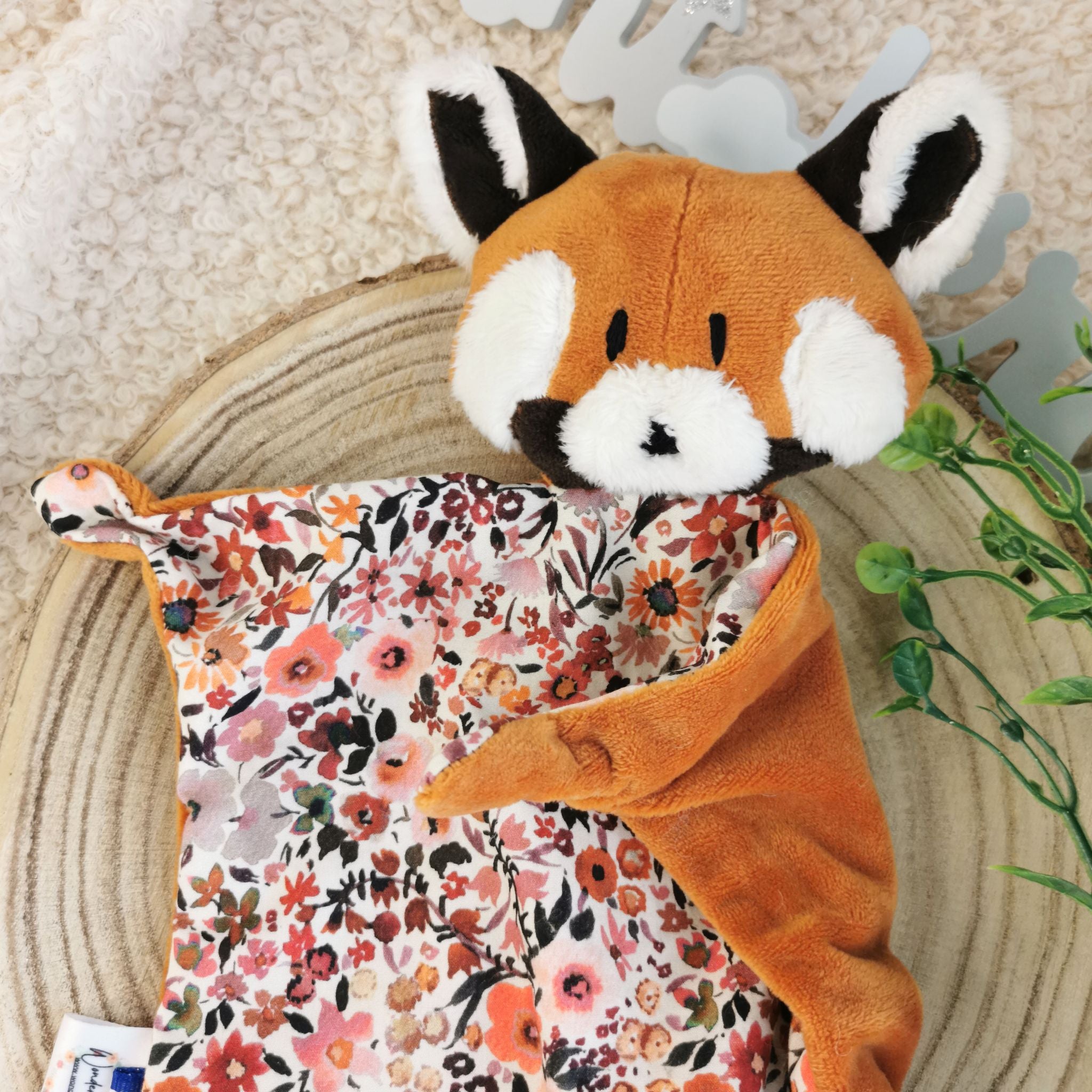 Doudou Panda Roux Personnalisable