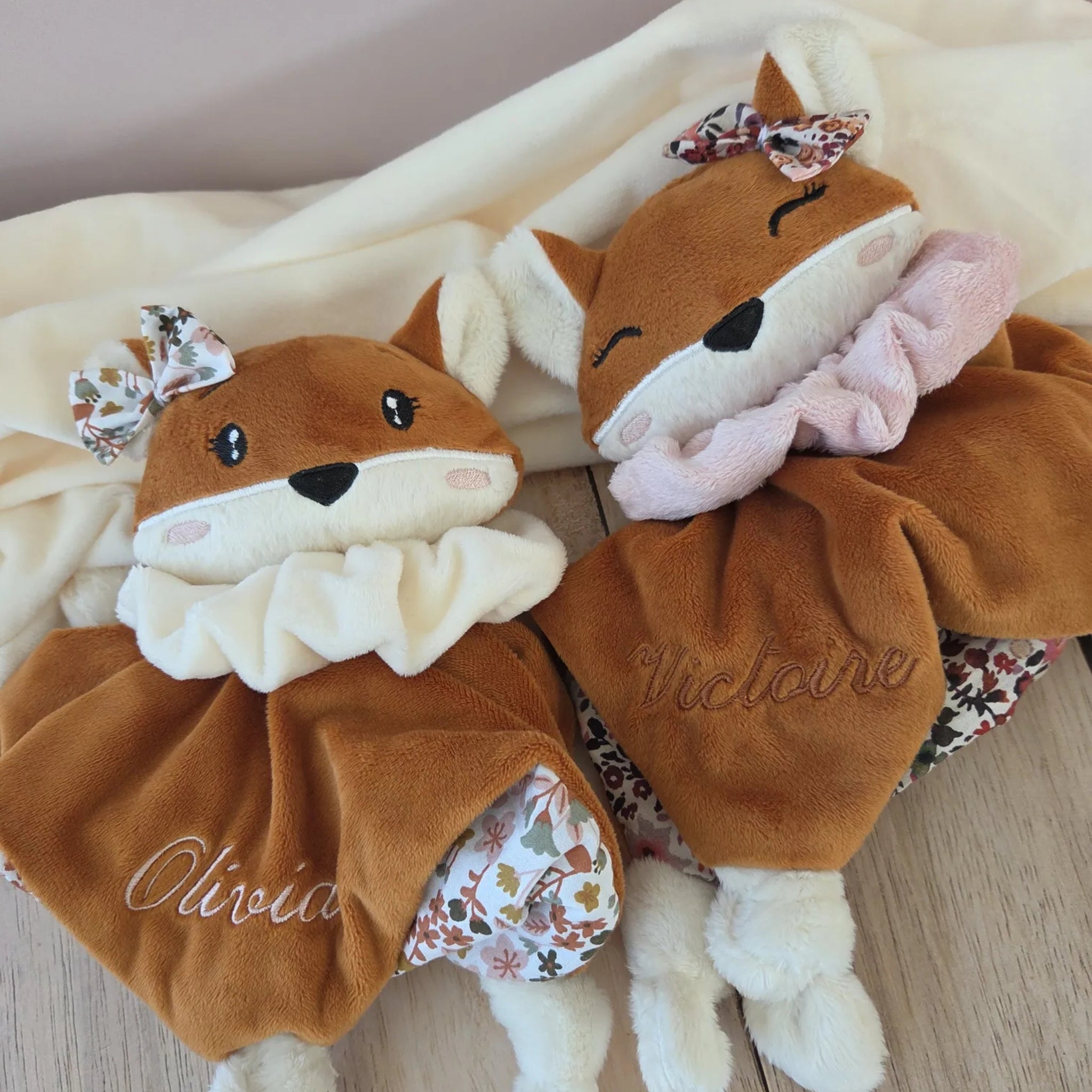 Doudou Renard Roux Personnalisable