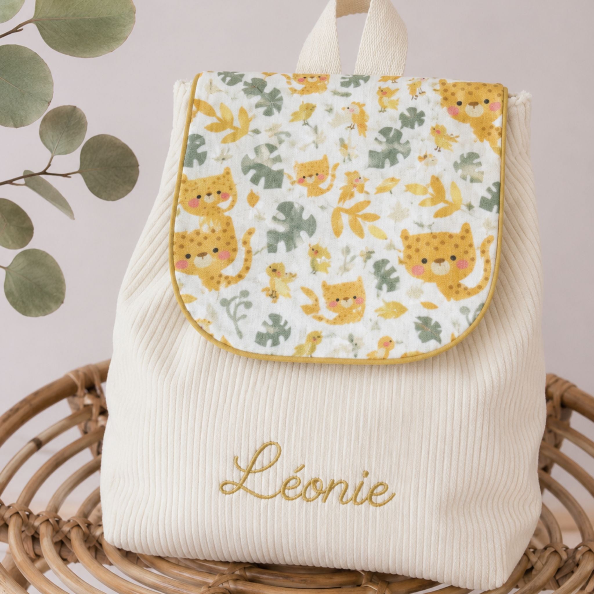 Sac à dos à dos enfant personnalisable - Ivoire