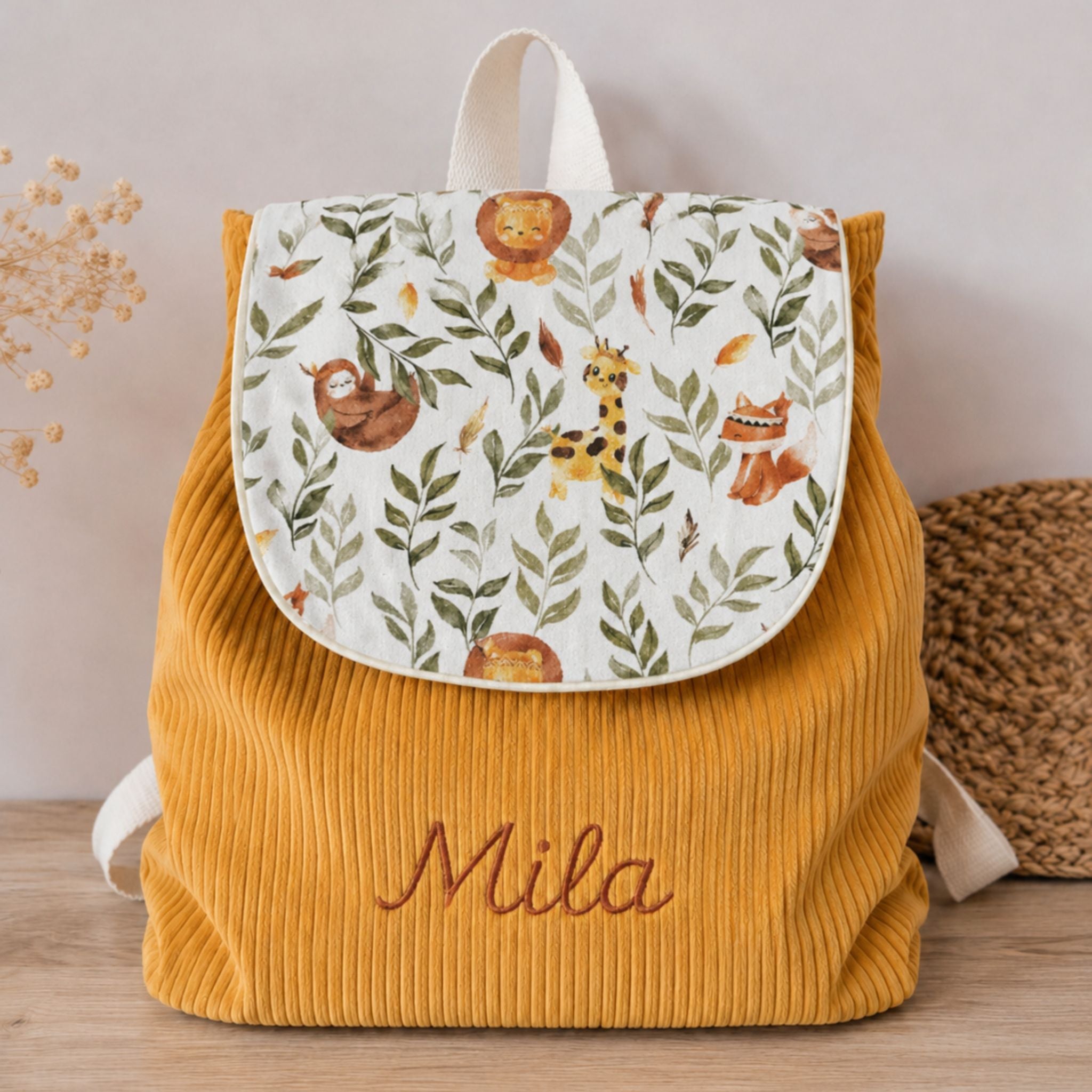 Sac à dos à dos enfant personnalisable - Camel