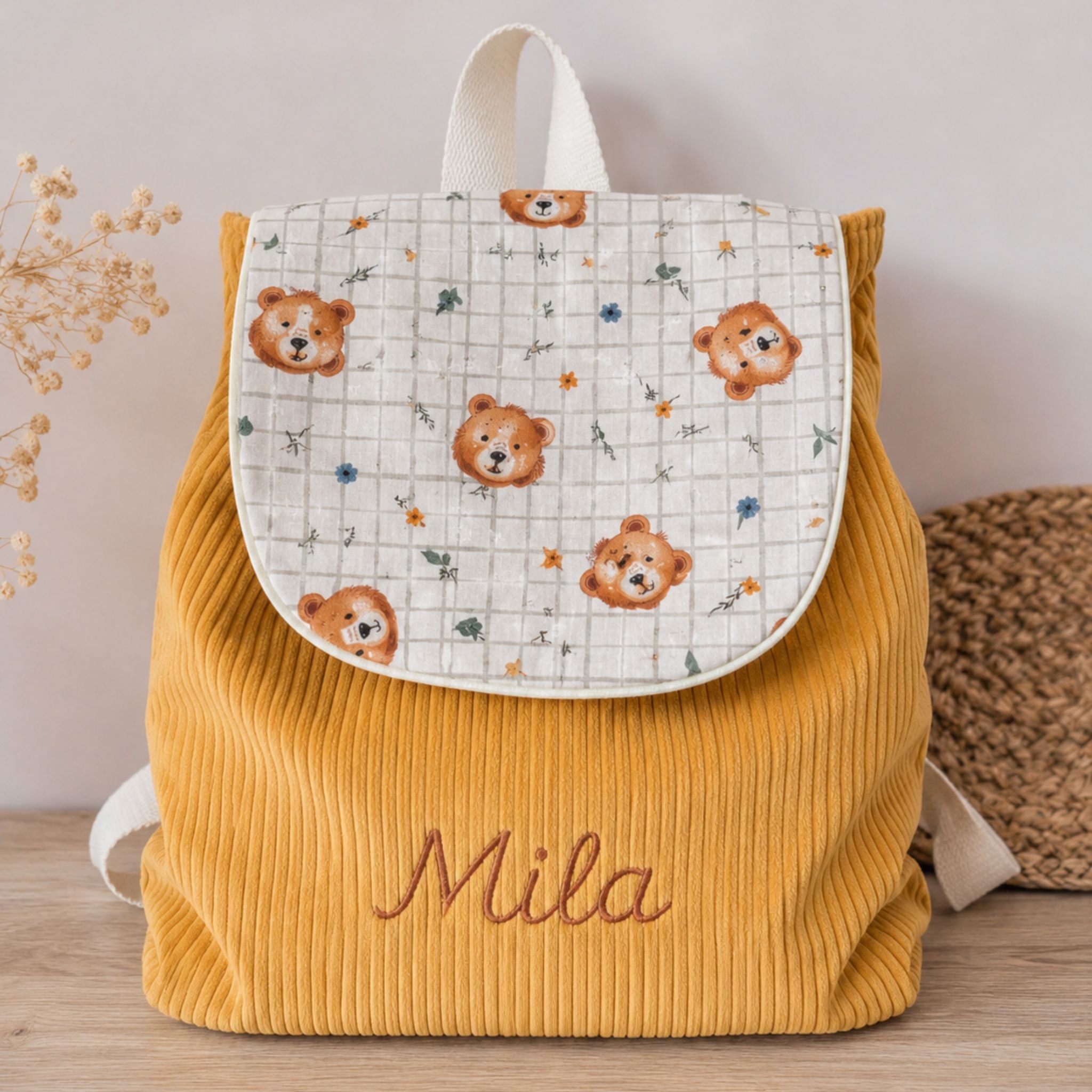 Sac à dos à dos enfant personnalisable - Camel