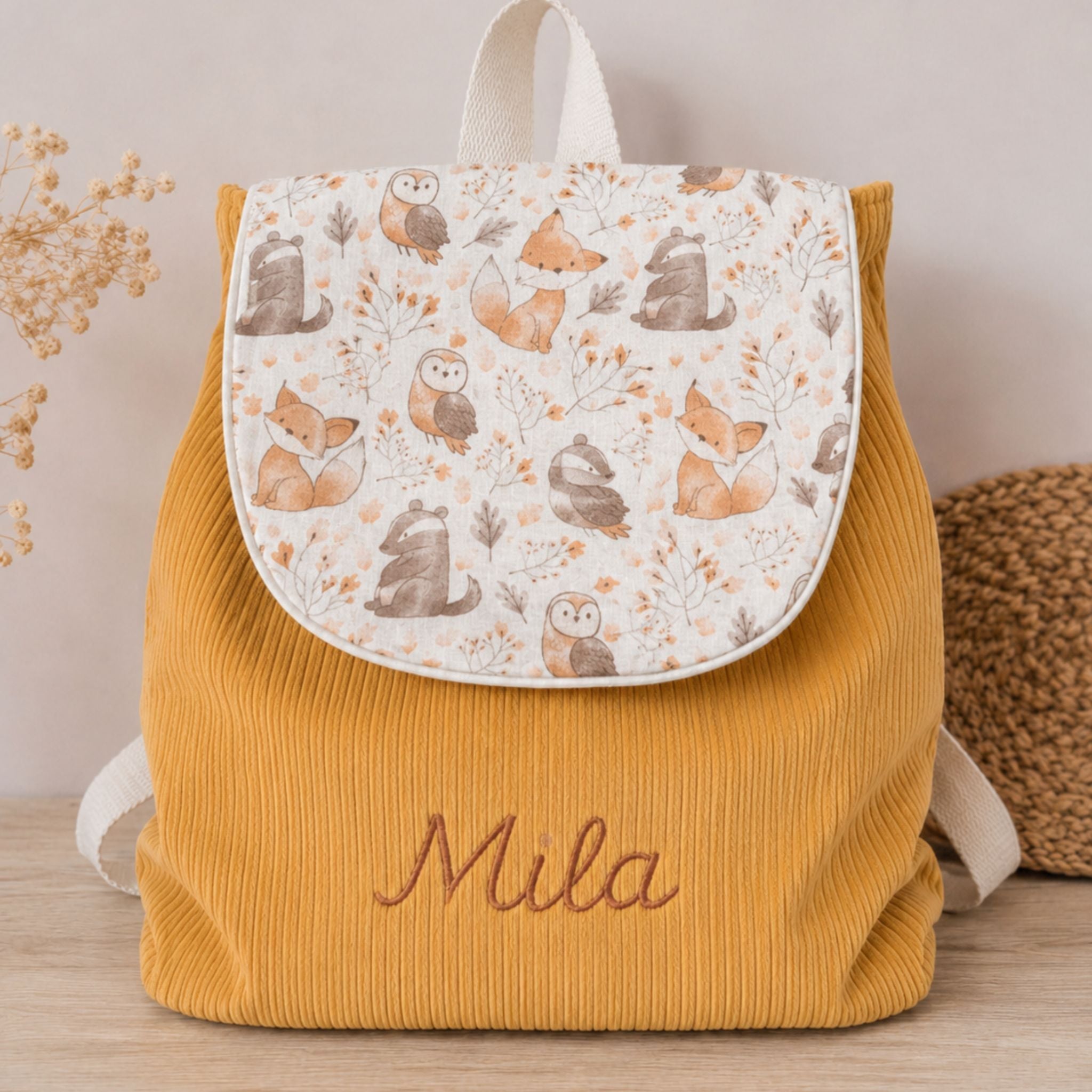 Sac à dos à dos enfant personnalisable - Camel