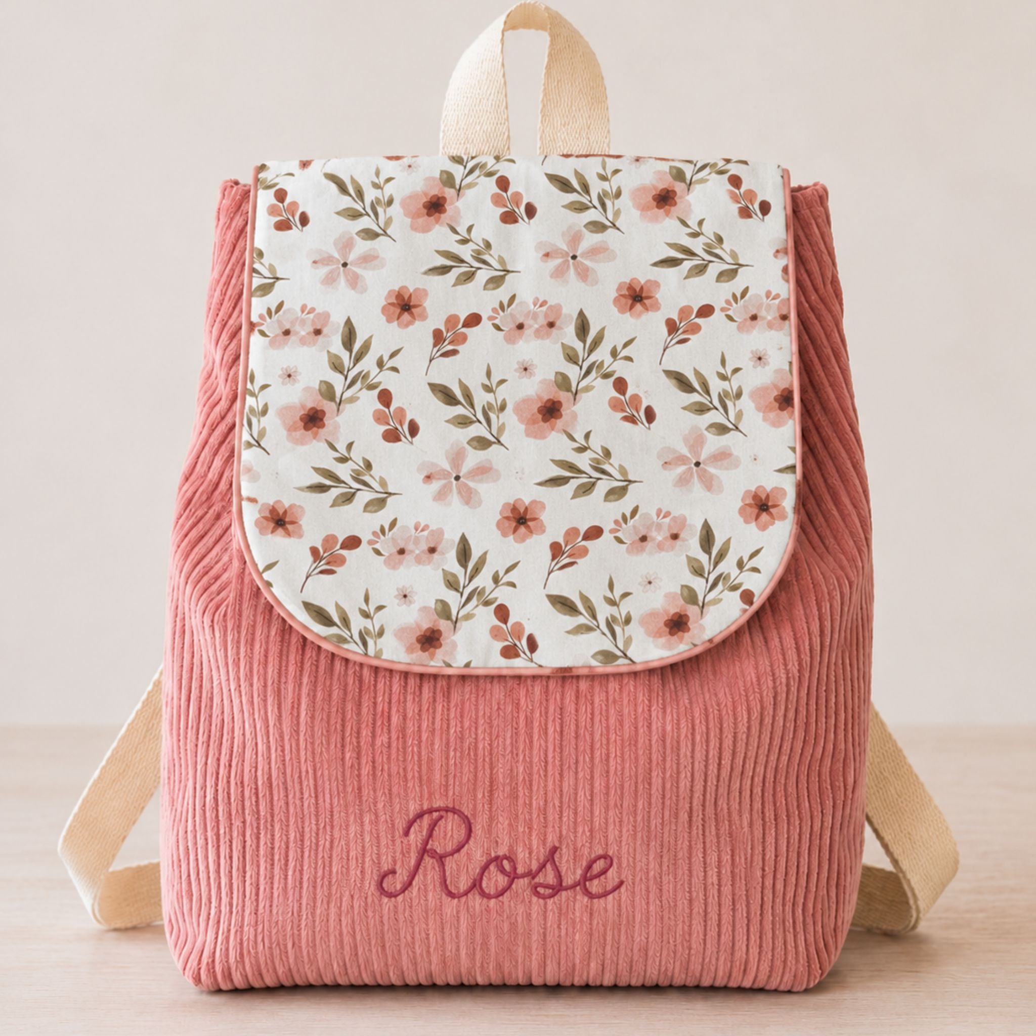 Sac à dos à dos enfant personnalisable - Rose blush