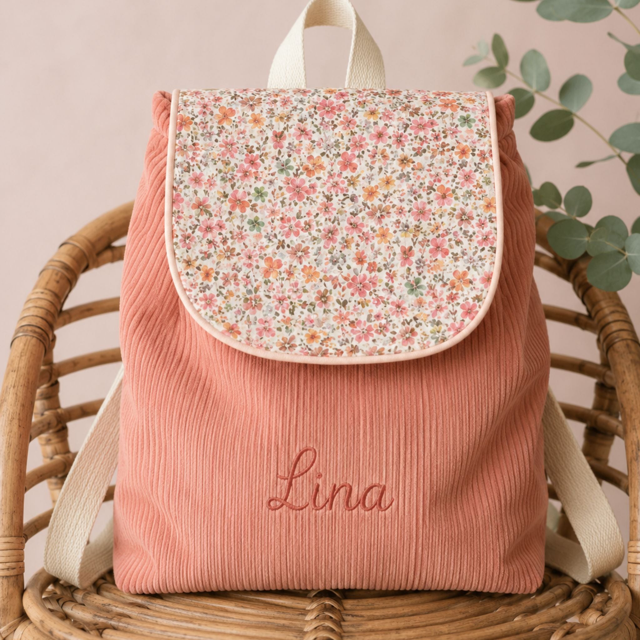 Sac à dos à dos enfant personnalisable - Terracotta