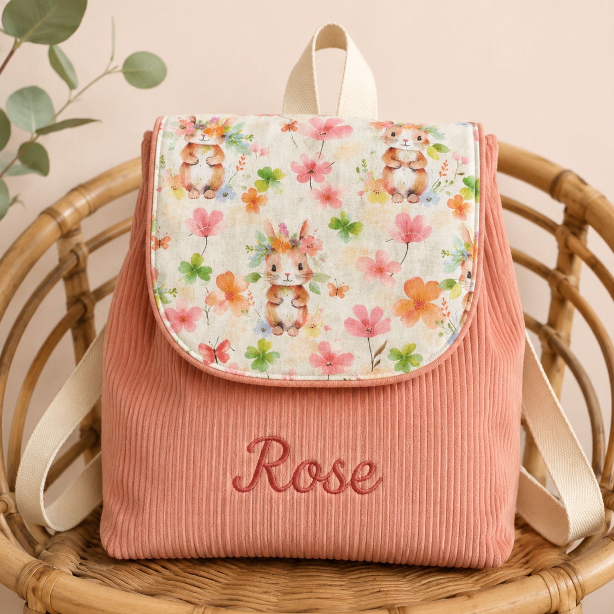 Sac à dos à dos enfant personnalisable - Terracotta
