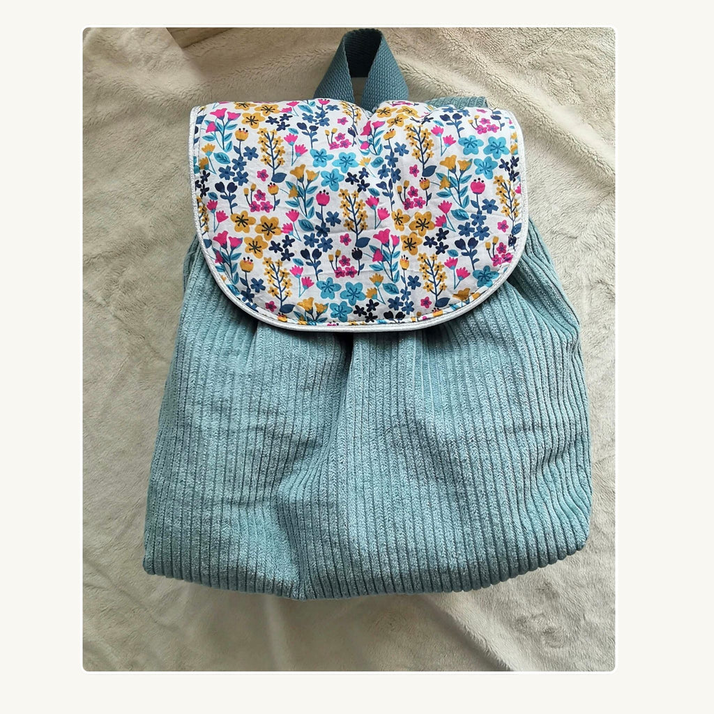 Sac à dos à dos enfant personnalisable - Bleu Céladon
