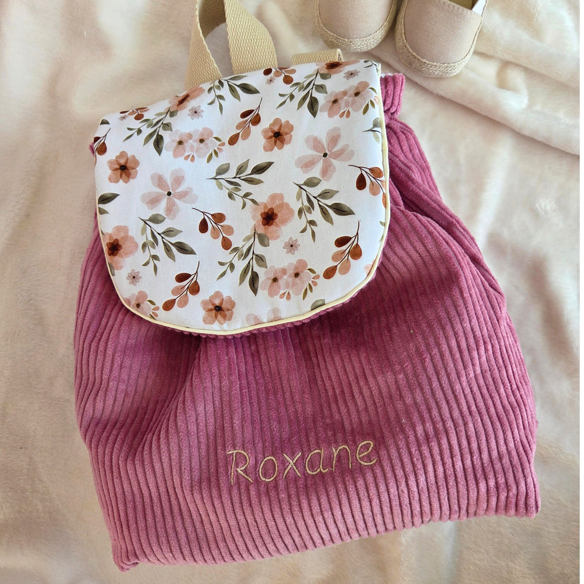 Sac à dos à dos enfant personnalisable - Bois de rose