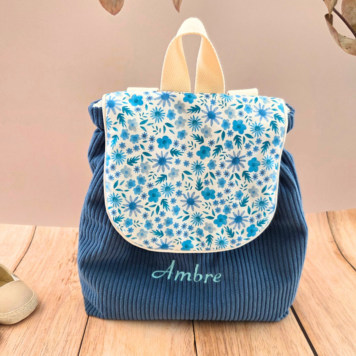 Sac à dos à dos enfant personnalisable - Bleu Jean