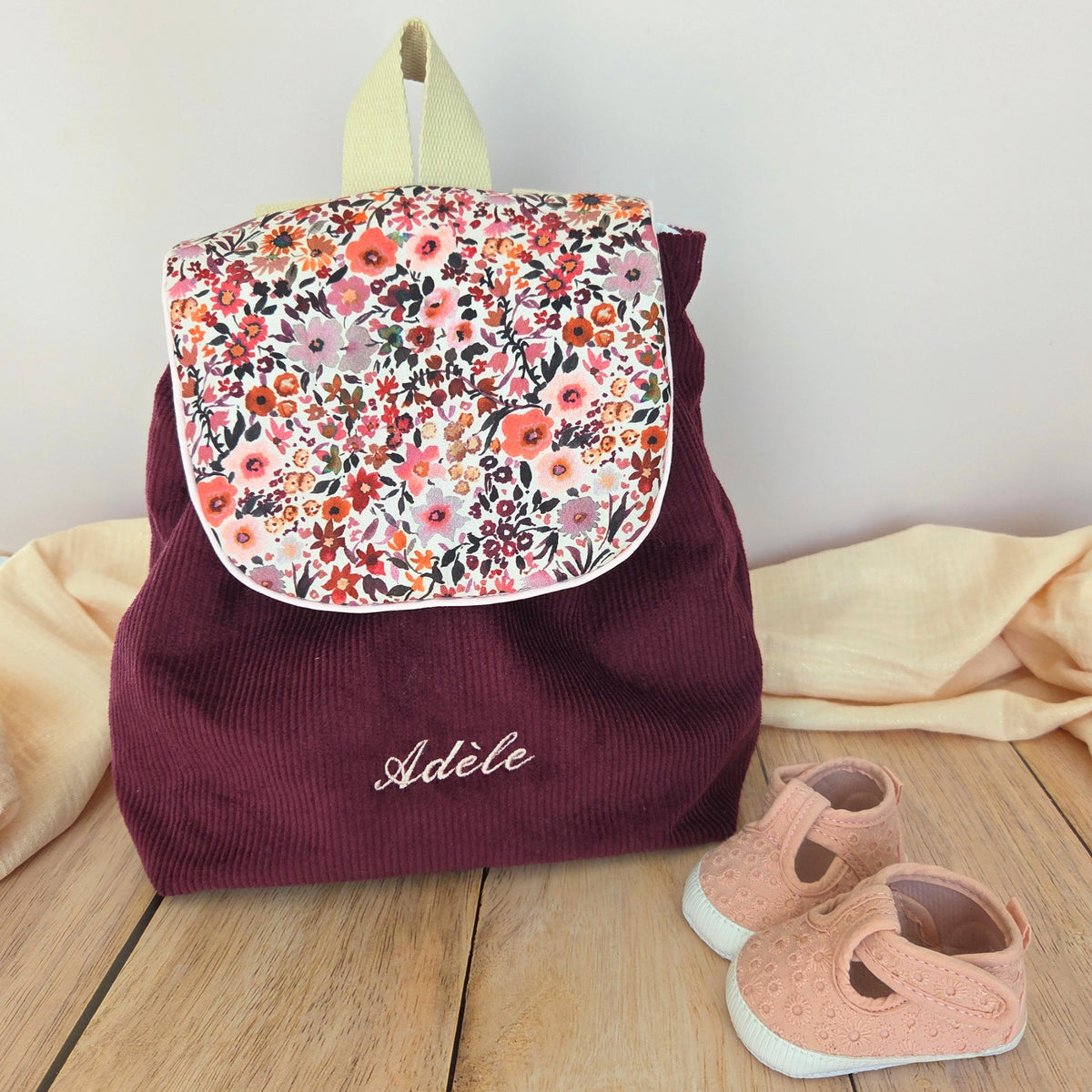 Sac à dos à dos enfant personnalisable - Prune
