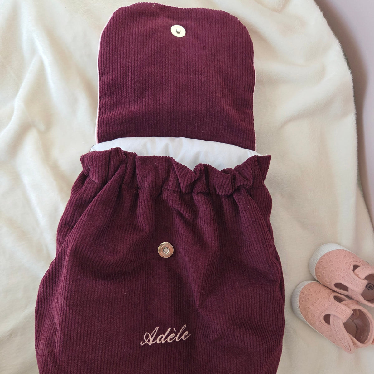 Sac à dos à dos enfant personnalisable - Prune