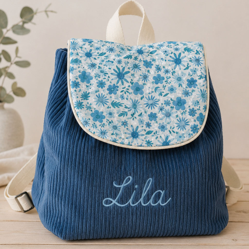 Sac à dos à dos enfant personnalisable - Bleu Jean
