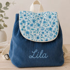 Sac à dos à dos enfant personnalisable - Bleu Jean