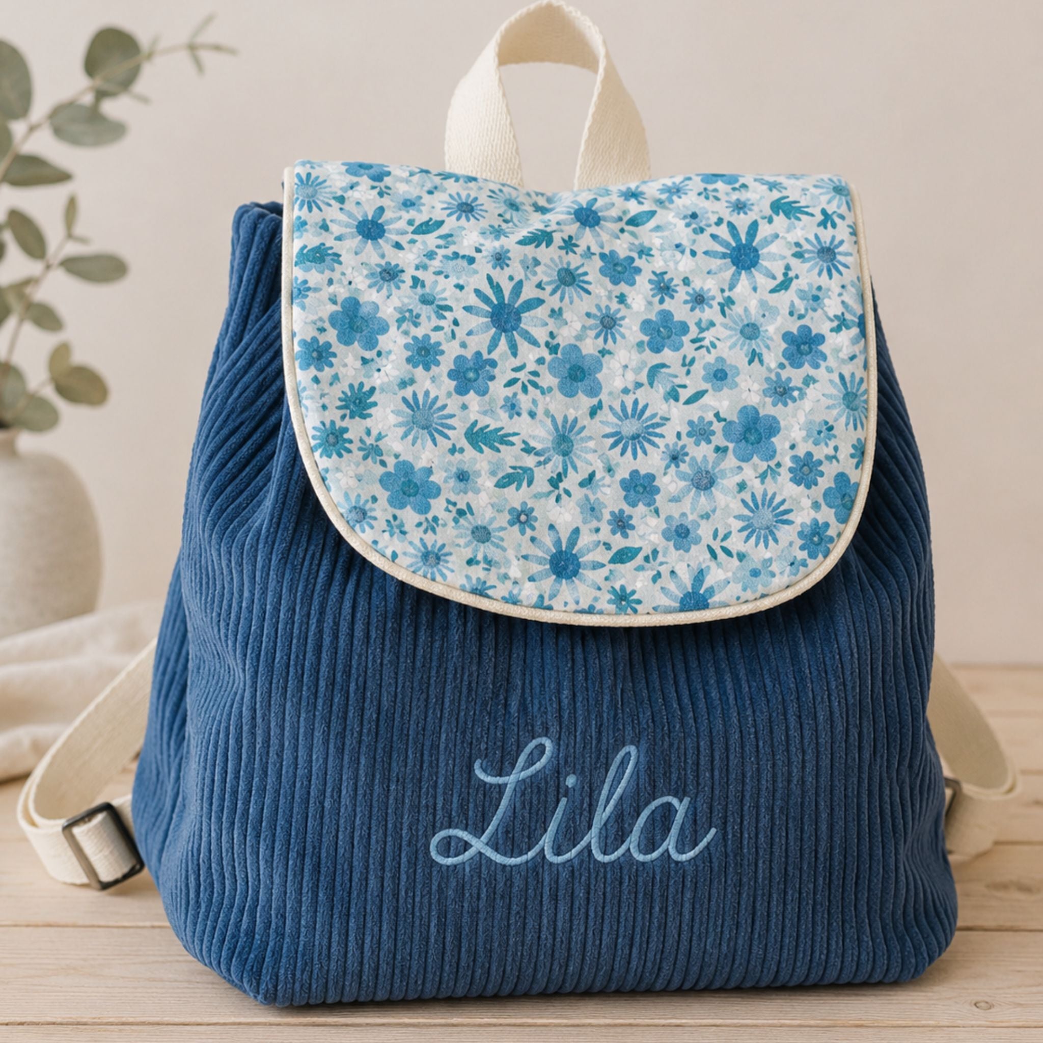 Sac à dos à dos enfant personnalisable - Bleu Jean