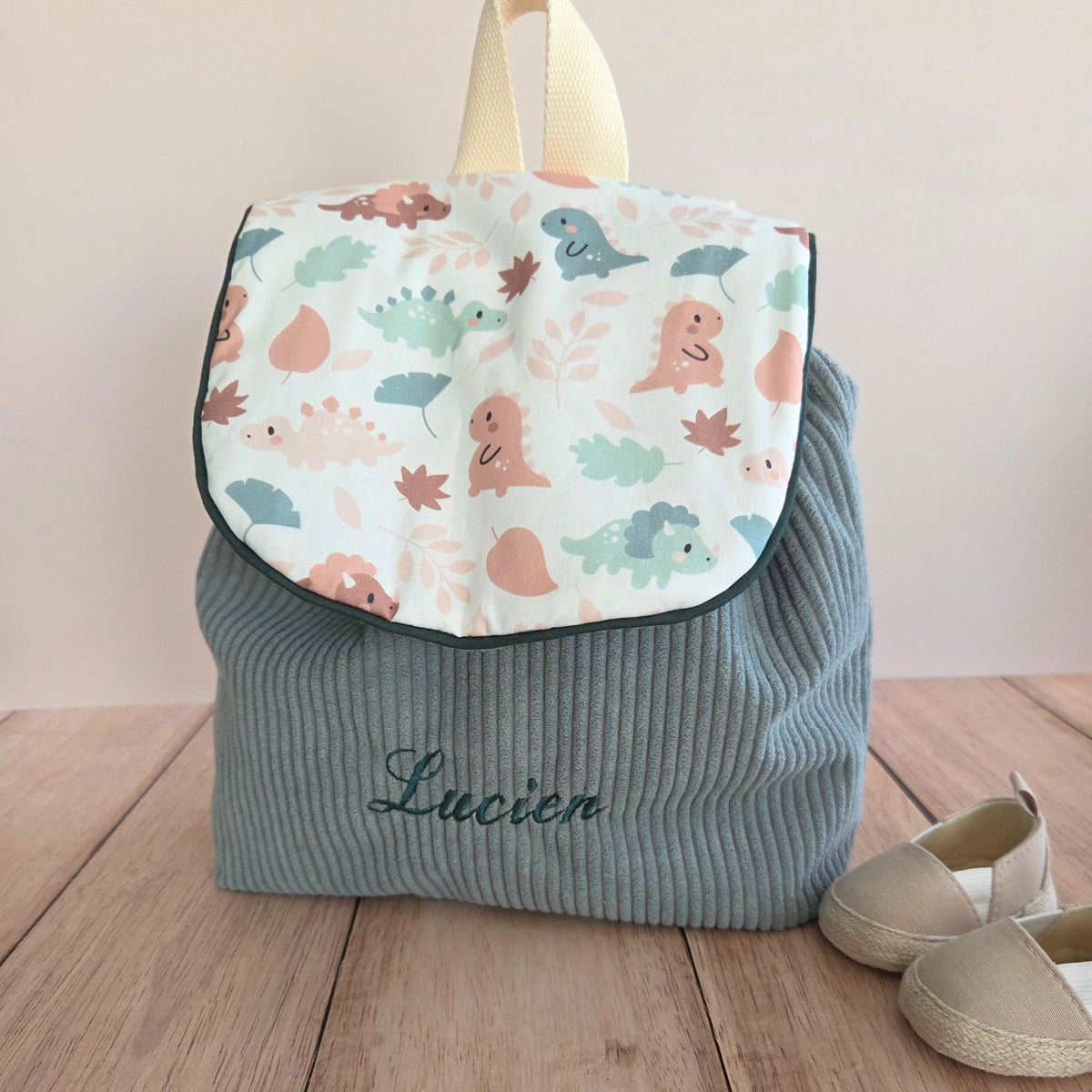 Sac à dos à dos enfant personnalisable - Bleu Céladon