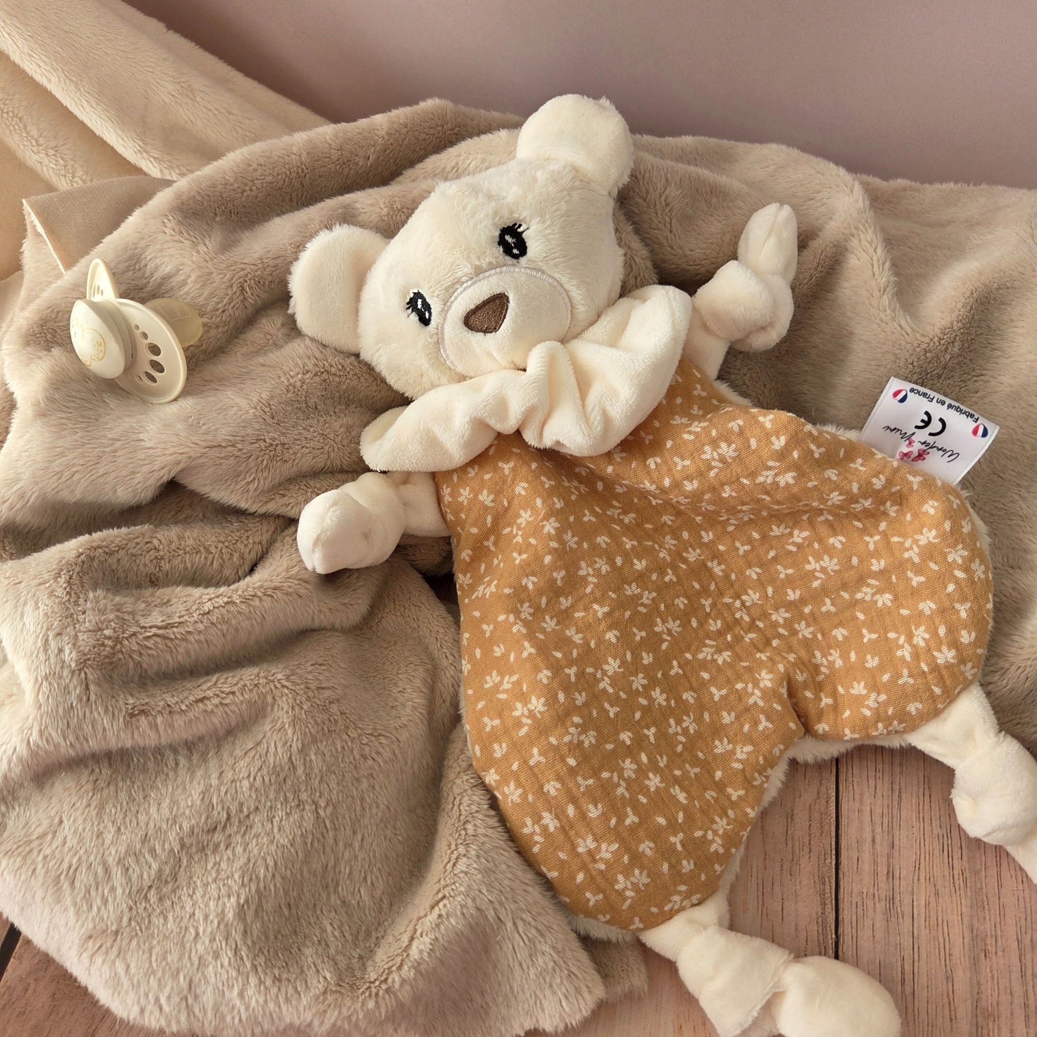 Doudou Ours Blanc Personnalisable