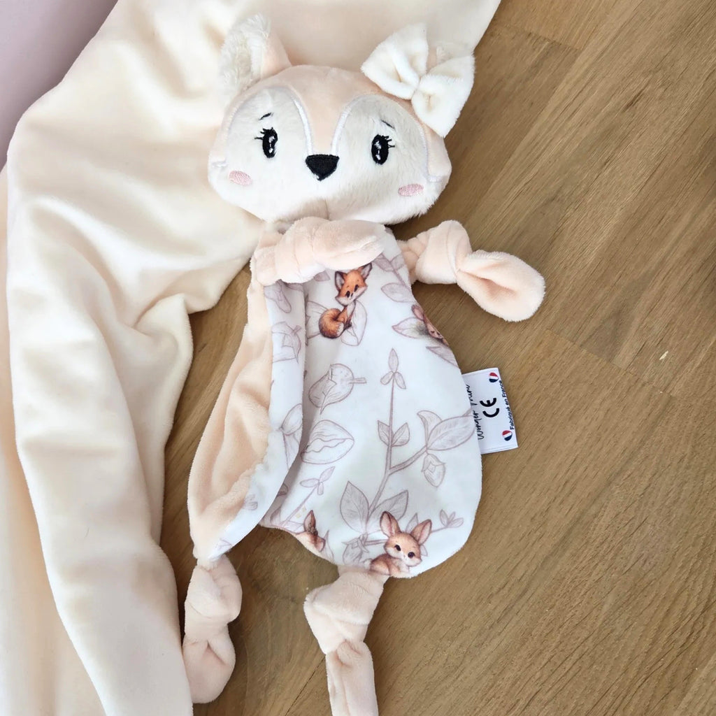 Doudou Loup Rose fait main - personnalisé