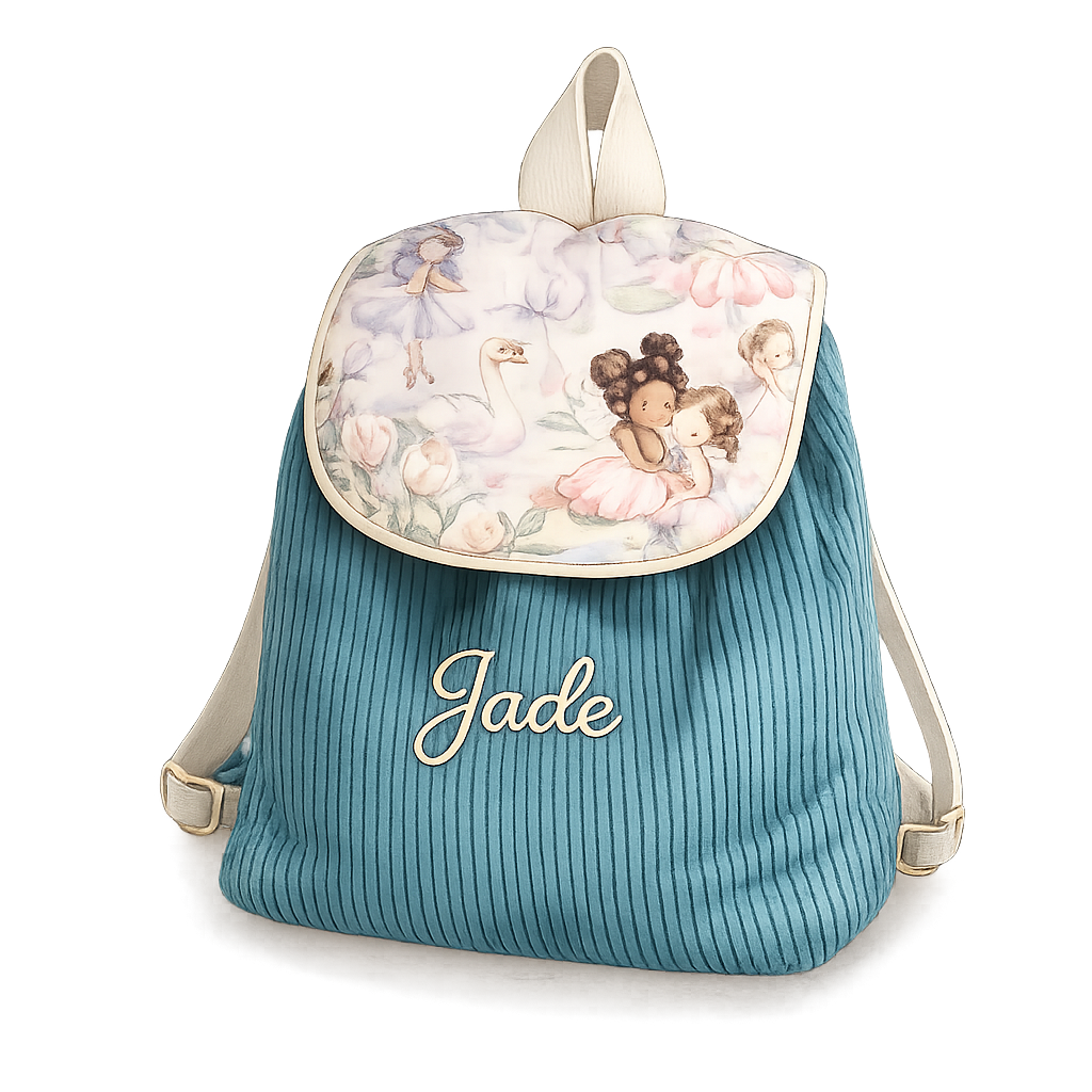 Sac à dos à dos enfant personnalisable - Bleu Pétrole