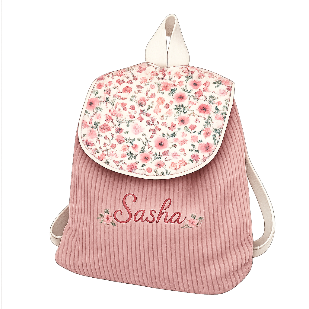 Sac à dos à dos enfant personnalisable - Rose blush