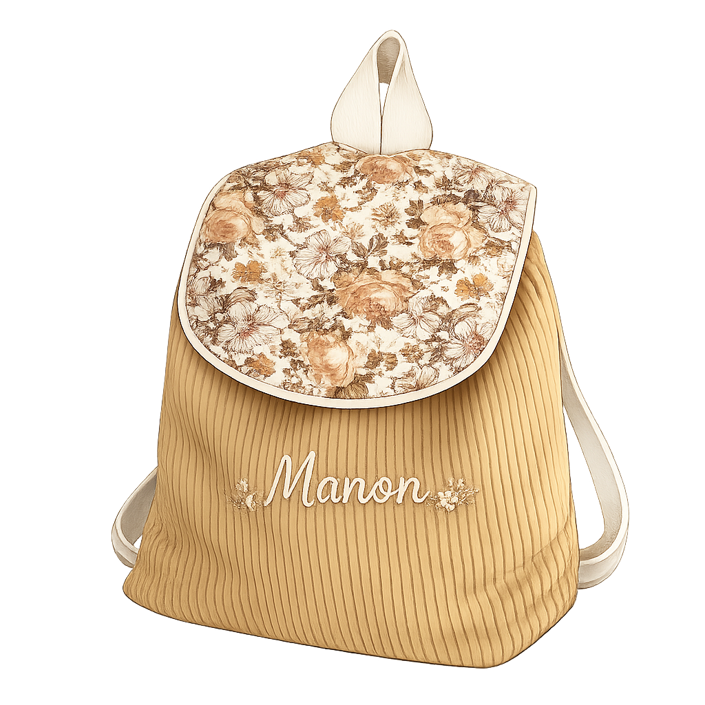 Sac à dos à dos enfant personnalisable - Camel