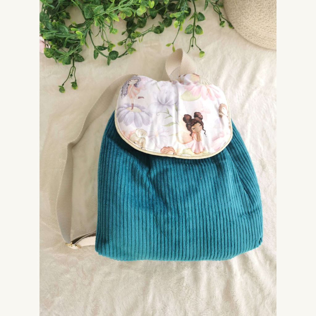 Sac à dos à dos enfant personnalisable - Bleu Pétrole