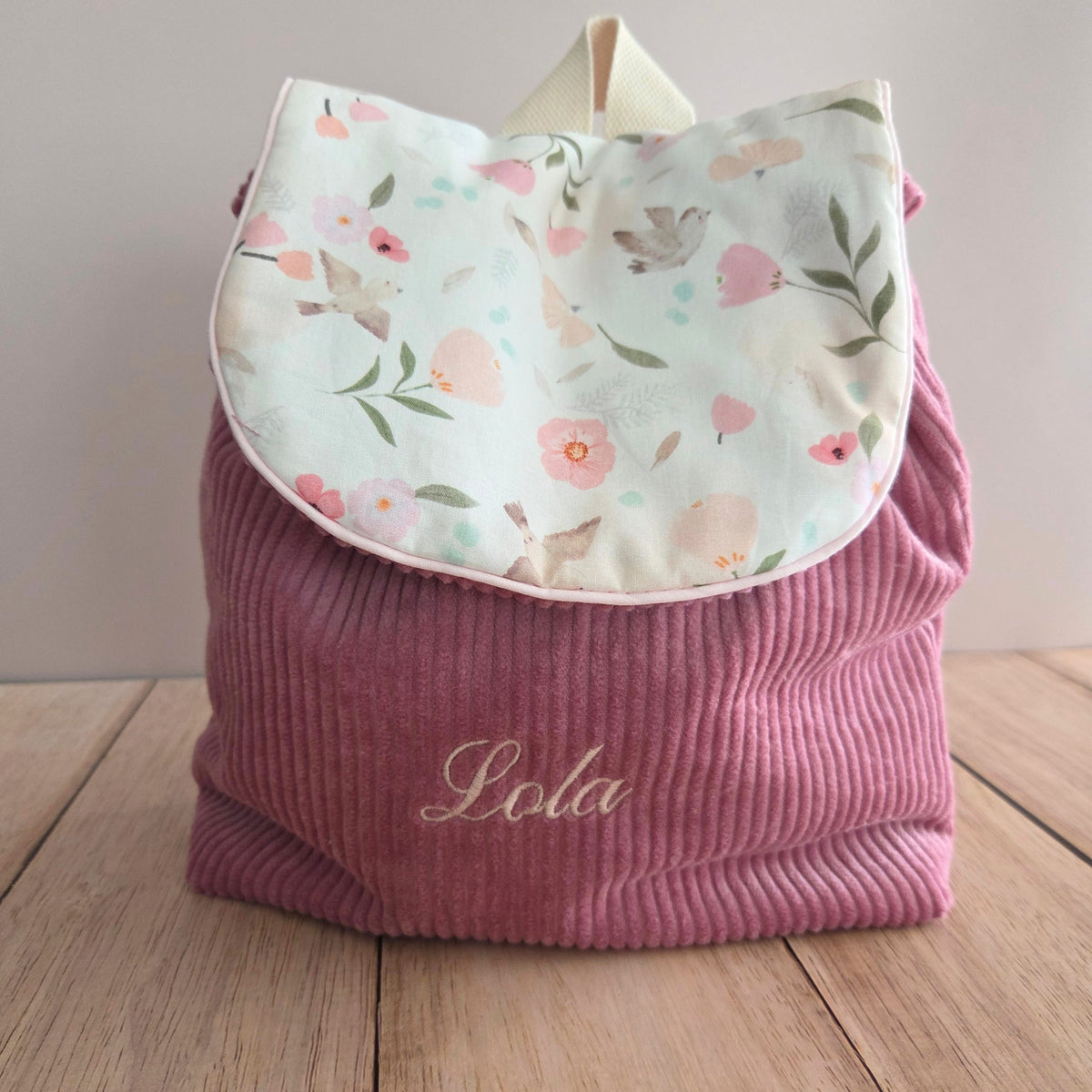 Sac à dos à dos enfant personnalisable - Bois de rose