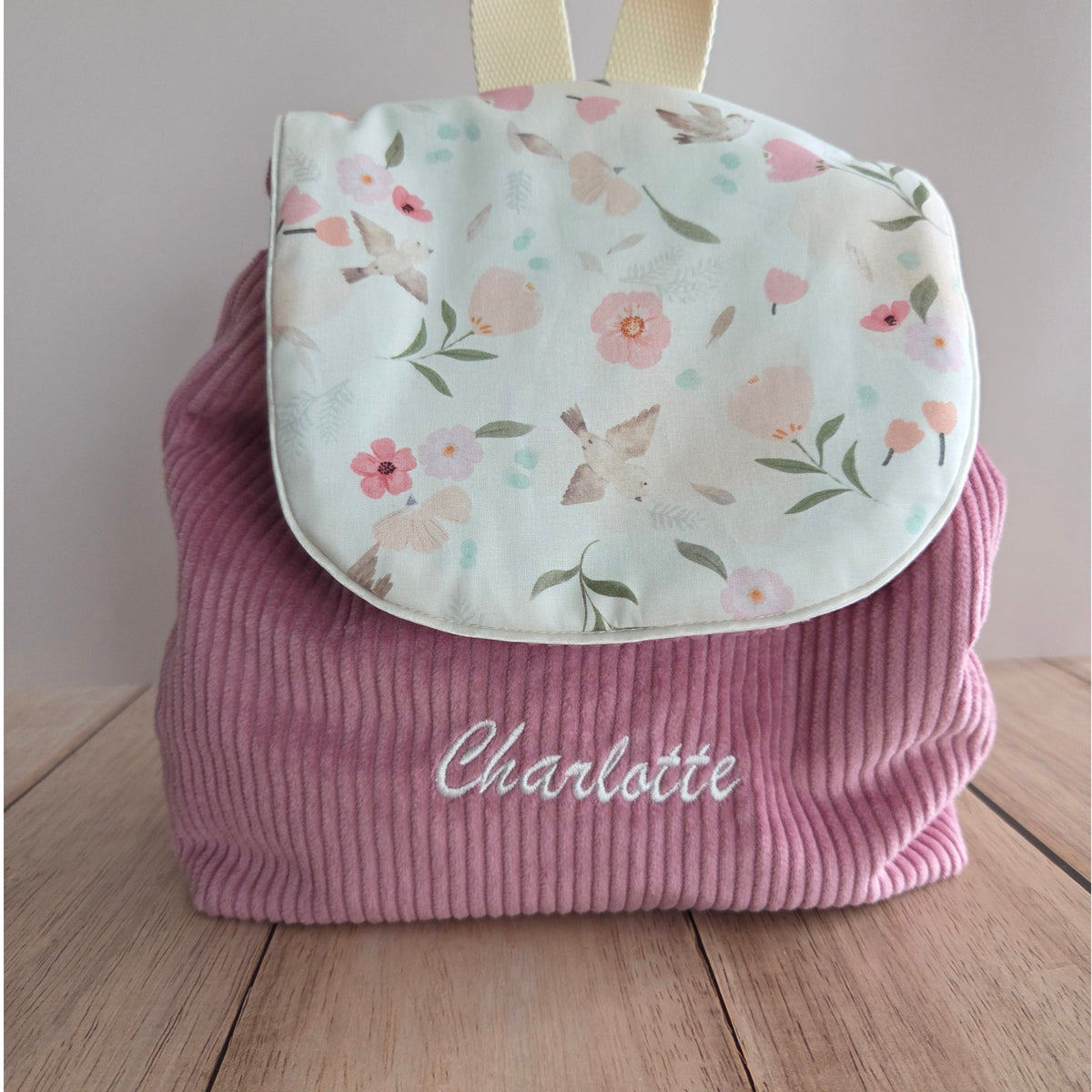 Sac à dos à dos enfant personnalisable - Bois de rose