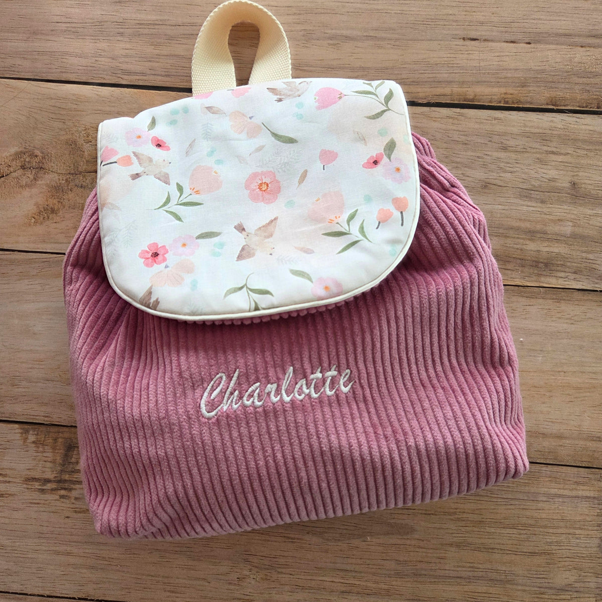 Sac à dos à dos enfant personnalisable - Bois de rose