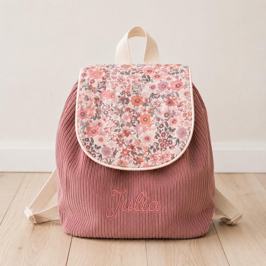 Sac à dos à dos enfant personnalisable - Bois de rose