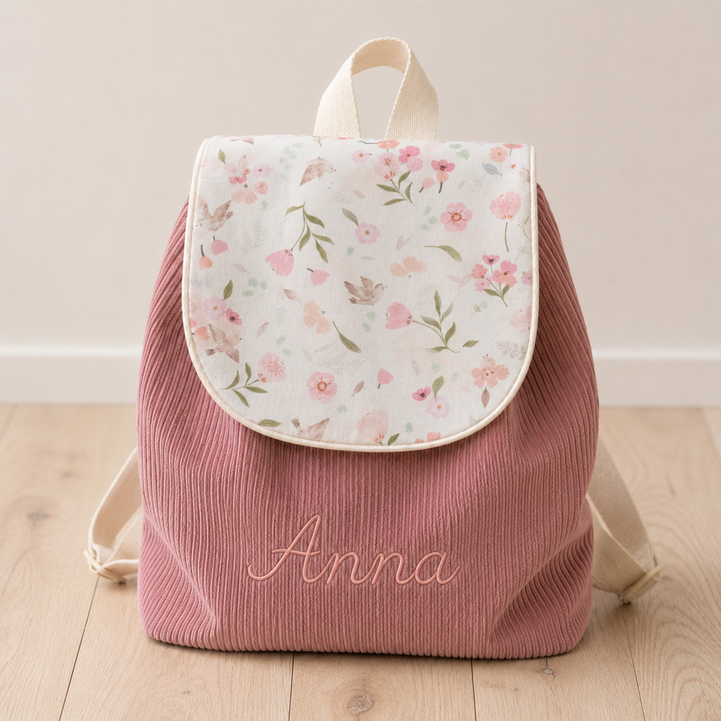 Sac à dos à dos enfant personnalisable - Bois de rose