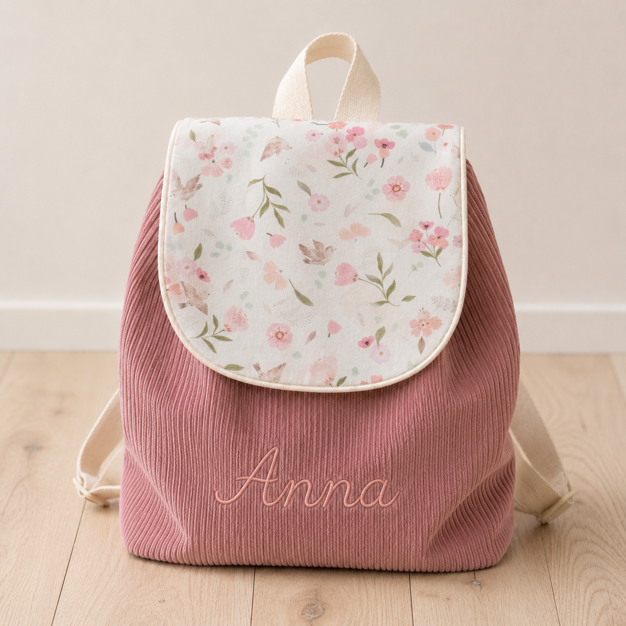Sac à dos à dos enfant personnalisable - Bois de rose